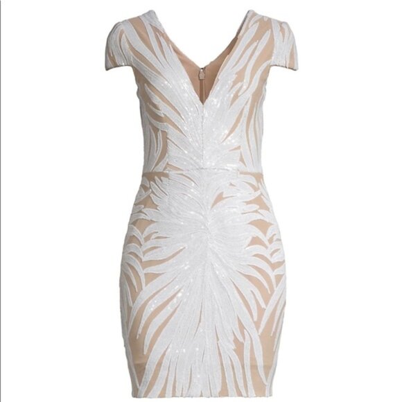 Dress the Population Dresses & Skirts - NEW NWT Dress The Population Zoe white sequin bodycon illusion dress S